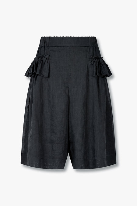 DRIES VAN NOTEN(드리스반노튼) 러플 디테일 린넨 하프 팬츠 | 신세계V