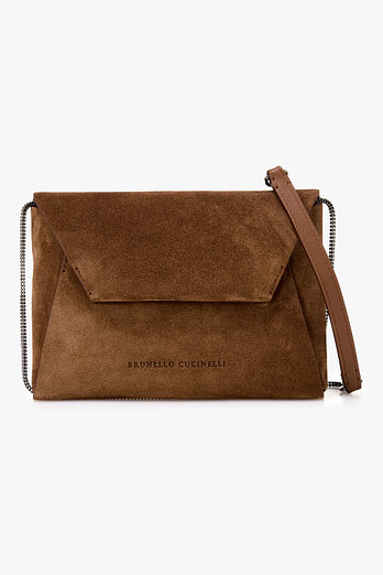 BRUNELLO CUCINELLI 여성 BC DUO 모닐리 체인 스웨이드 포셰트 | 신세계V