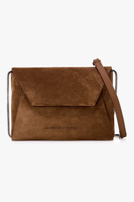 BRUNELLO CUCINELLI 여성 BC DUO 모닐리 체인 스웨이드 포셰트 | 신세계V