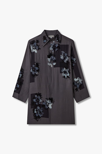 Yohji Yamamoto [HOMME]플라워 프린트 실크 롱 셔츠 | 신세계V