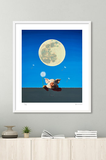 GURIM.COM 송형노, 판화 Olivia over the wall (full moon) (99 Editions) 액자포함 | 신세계V