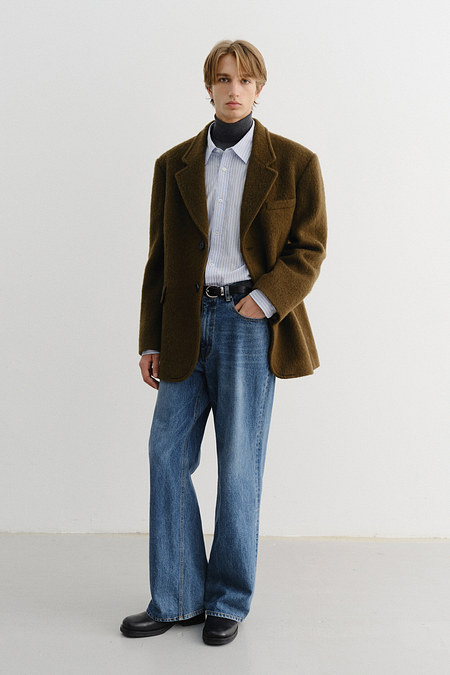DUNST UNISEX ALPACA BLAZER COAT KHAKI BROWN_M_UDJA5D123W2 | 신세계V