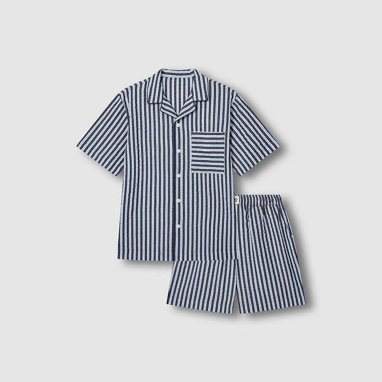 [Patina by JAJU] [공용] 서프 시어서커 4부 파자마 세트 [S~XL]