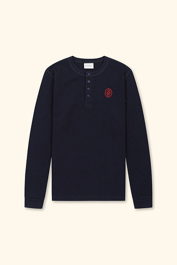 DROLE DE MONSIEUR D Mirror Waffle Longsleeve T-Shirt D0TBW26105NYX | 신세계V