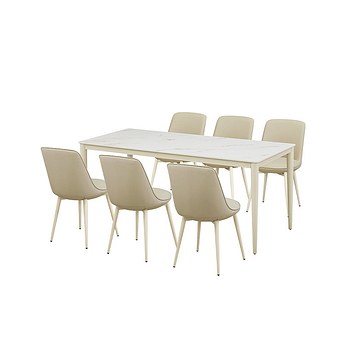 CASAMIA 브로도 세라믹식탁 6인세트 170cm 화이트_체어 6EA | 신세계V