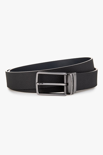 ARMANI EXCHANGE 남성 스퀘어 버클 리버서블 레더 벨트 | 신세계V