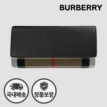 BURBERRY 버버리 여성 장지갑 80840311 HALTON 체크 블랙 | 신세계V