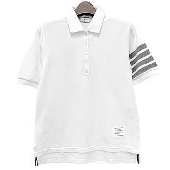 THOM BROWNE [명품] 26FW 톰브라운 클래식 사선 완장 피케 4바 폴로 반팔티 화이트 FJP052G 07976 100 50993846 | 신세계V