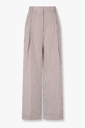 DRIES VAN NOTEN 코튼 블렌드 스트라이프 롤업 헴 팬츠 | 신세계V