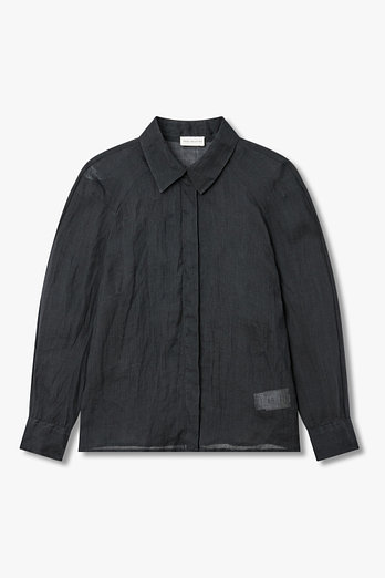 DRIES VAN NOTEN 히든 버튼업 시어 린넨 셔츠 | 신세계V