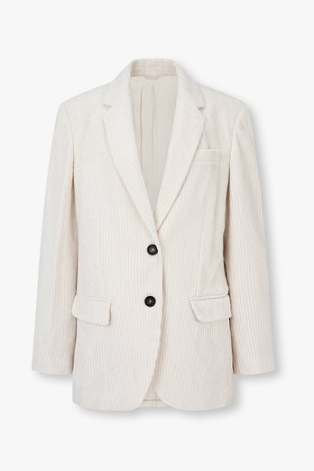 BRUNELLO CUCINELLI 여성 코듀로이 노치트 라펠 싱글 자켓 | 신세계V