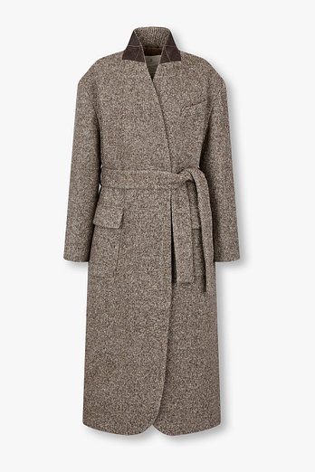 BRUNELLO CUCINELLI 여성 울 블렌드 숄카라 벨티드 코트 | 신세계V