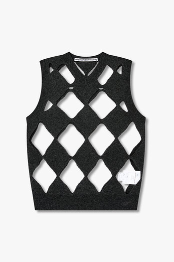 ALEXANDERWANG 슬래시드 브이넥 니트 베스트 | 신세계V