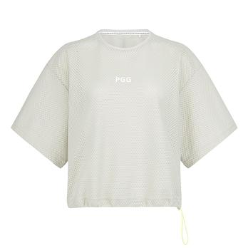PEARLY GATES [가격인하] 여성 PGG 에어도트 스트링 반팔 티셔츠 | 신세계V