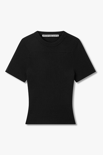 ALEXANDERWANG 디보스 로고 트랙 숏 슬리브 탑 | 신세계V