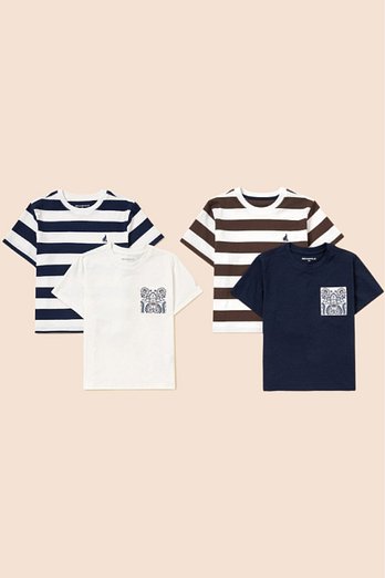 BEANPOLE KIDS [시즌오프30%]26SS 핫썸머 스트라이프 페이즐리 티셔츠 2PCS 세트 | 신세계V