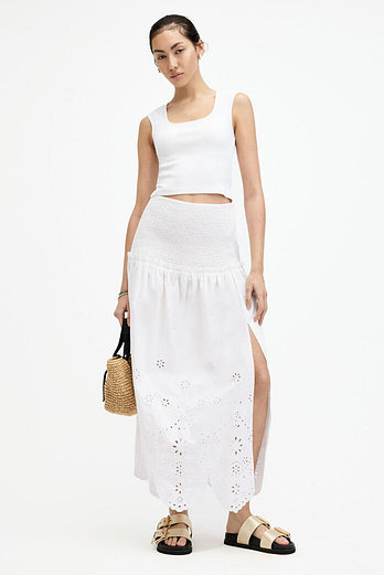 ALLSAINTS 올세인츠 알렉스 엠브로이더드 스커트 W039RA-203 | 신세계V