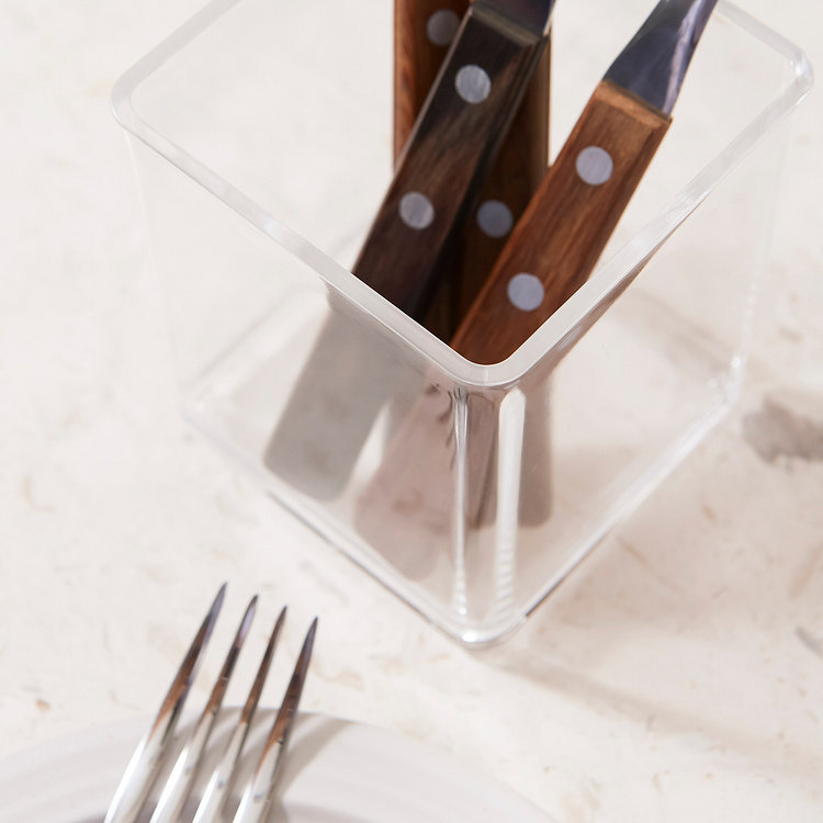 투명 깔끔 아크릴 정사각꽂이 8.2x8.2x9.6cm