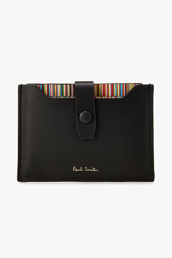 PAUL SMITH 레더 스트라이프 트리밍 카드 홀더 | 신세계V