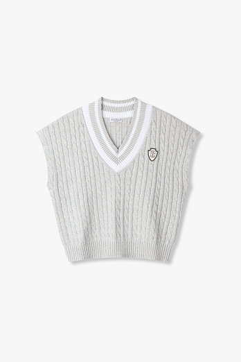 BRUNELLO CUCINELLI 여성 볼드 브이넥 케이블 니트 베스트 | 신세계V