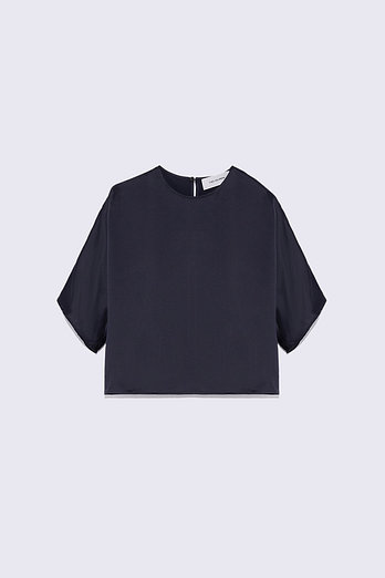 YVES SALOMON [공식] 이브살로몬 새틴 스타일 크롭 숏 블라우스 | 신세계V