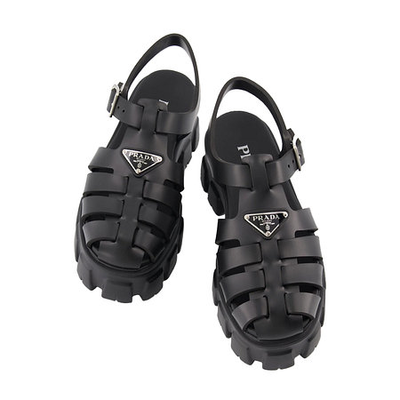 PRADA(프라다) 26SS 프라다 여성 러버 모놀리스 플랫폼 샌들 블랙 1X853M 3LKK F0002 | 신세계V