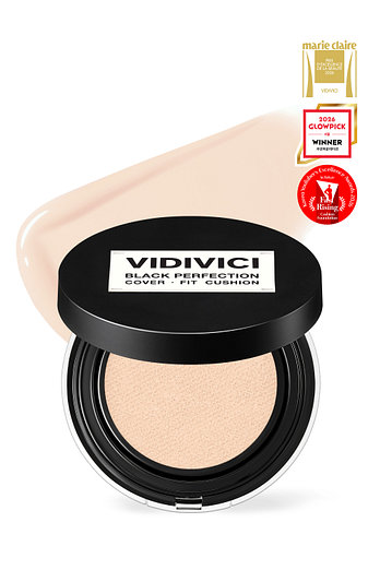 VIDIVICI [아이돌 찜 쿠션] 블랙 퍼펙션 커버 핏 쿠션 본품 SPF40 PA++ (19N 포슬린) | 신세계V