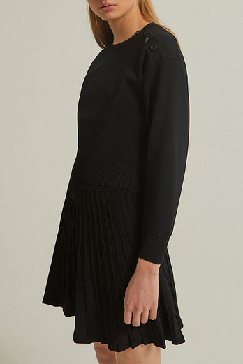 YVES SALOMON [공식] 이브살로몬 숄더버튼 크롭니트 | 신세계V