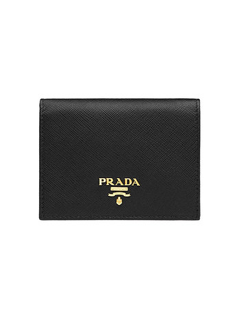 PRADA [PRADA] 26FW 사피아노 금장로고 코인 반지갑 블랙 1MV204 QWA F0002 | 신세계V