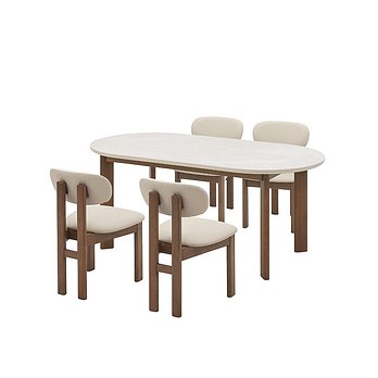 CASAMIA 오뜨 우드 세라믹식탁 4인세트 180cm 브라운_체어 4EA | 신세계V