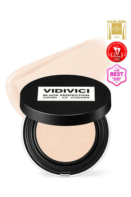 VIDIVICI [아이돌 찜 쿠션] 블랙 퍼펙션 커버 핏 쿠션 본품 SPF40 PA++ (15N 페일) | 신세계V