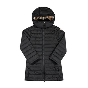 BURBERRY 버버리 8109351 A1189 토마스 베어 로고 패치 후드 롱 여아 아동 패딩 (성인착용가능) | 신세계V