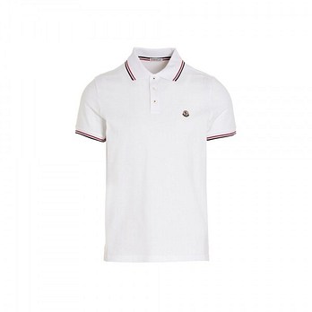 MONCLER [명품] 26SS 로고 패치 삼선 PK 티셔츠 화이트 8A703 00 84556 001 50002941 | 신세계V