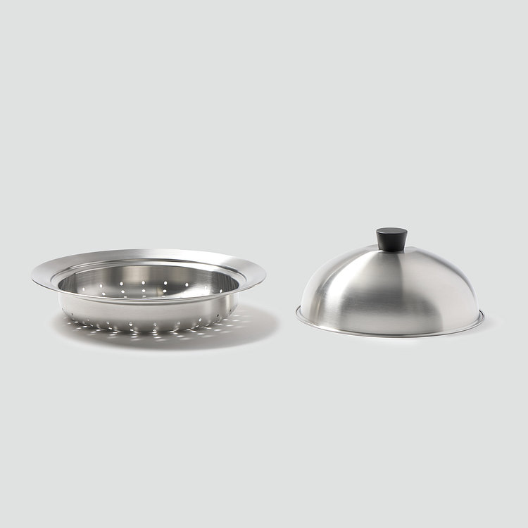 스테인리스 찜기+돔형뚜껑 세트_24-28cm