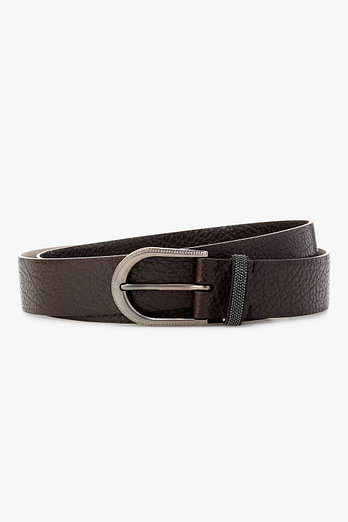 BRUNELLO CUCINELLI 여성 모닐리 루프 그레인드 레더 벨트 | 신세계V