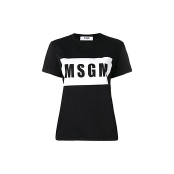 MSGM [명품] 15주년 스퀘어 로고 프린트 반팔 티셔츠 블랙 2641MDM95 195298 99 50840581 | 신세계V