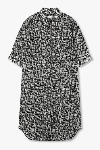 DRIES VAN NOTEN 지오메트릭 실크 셔츠 드레스 | 신세계V