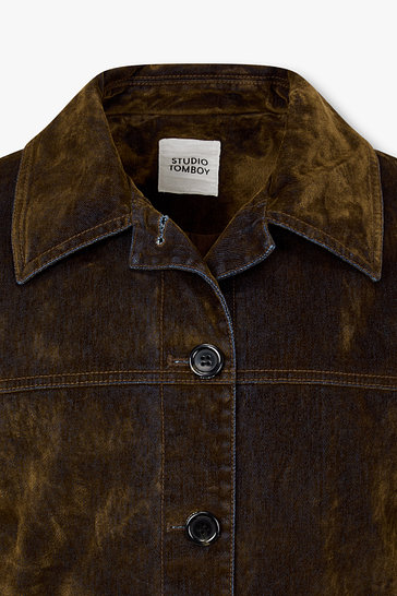 플록 텍스처 숏 점퍼