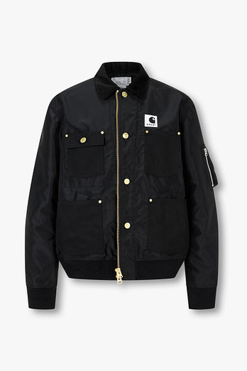 SACAI [CARHARTT WIP] 남성 나일론 트윌 덕 블루종(블랙) | 신세계V