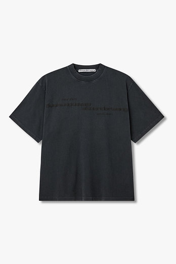 ALEXANDERWANG [UNISEX] 엠보 로고 숏 슬리브 티셔츠 | 신세계V
