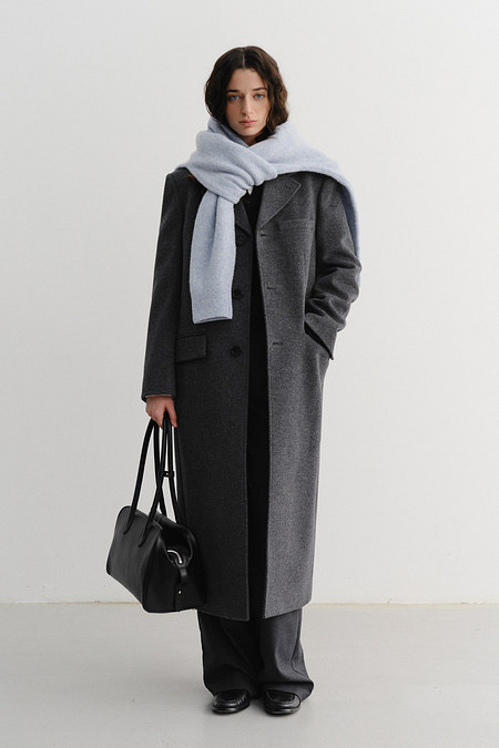 DUNST UNISEX 2-WAY 3 BUTTON CASHMERE COAT CHARCOAL GREY_UDCO5D121CG | 신세계V