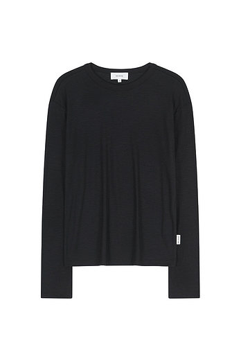 VIS A VIS SUPER 120'S WOOL JERSEY  LONG SLEEVED TOP (BLACK) | 신세계V