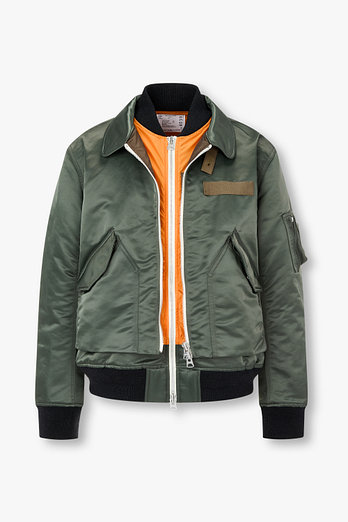 SACAI 남성 코튼 나일론 트윌 블루종 | 신세계V