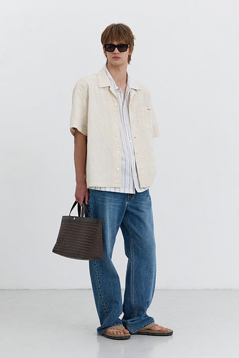 DUNST HANDCRAFTED WEAVING TOTE BAG DEEP BROWN_M_UDBA5E215W3 | 신세계V