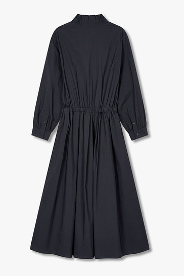 넥 리본 셔츠 롱 원피스