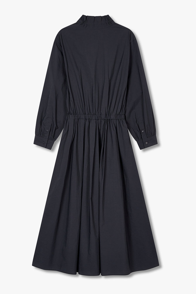 넥 리본 셔츠 롱 원피스