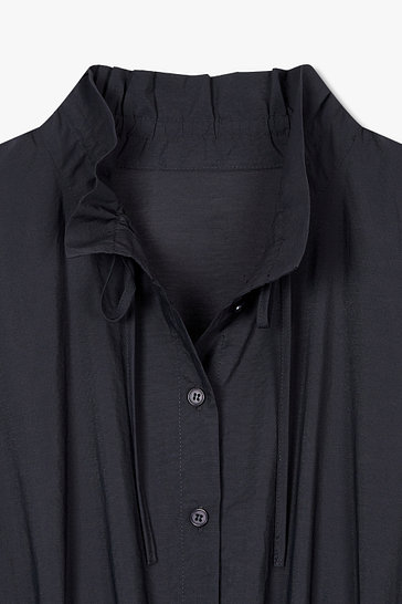 넥 리본 셔츠 롱 원피스