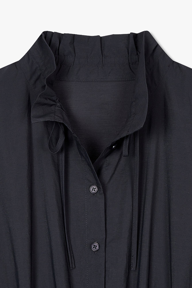 넥 리본 셔츠 롱 원피스