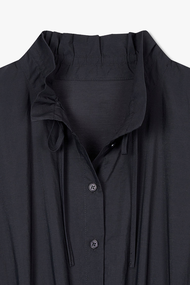 넥 리본 셔츠 롱 원피스