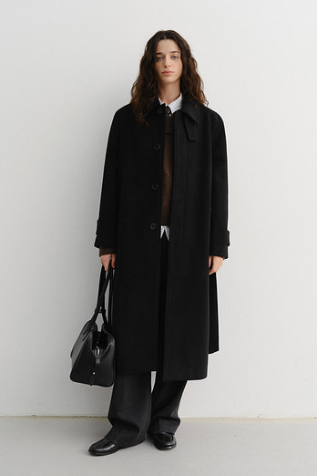 DUNST UNISEX BELTED CASHMERE MAC COAT BLACK_UDCO5D123BK | 신세계V
